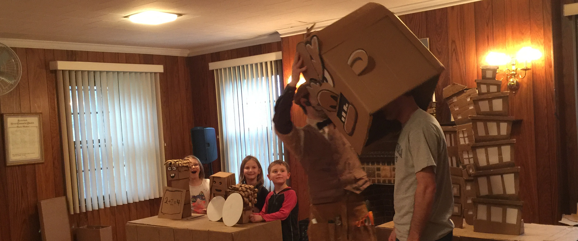Cardboard Explosion Puppet Show